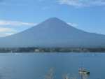 An unusually clear view of Fuji, from outside the front door.