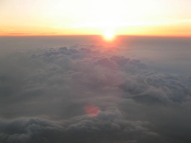 Daybreak after a long night of climbing.