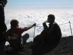 Sucking oxygen above the clouds.